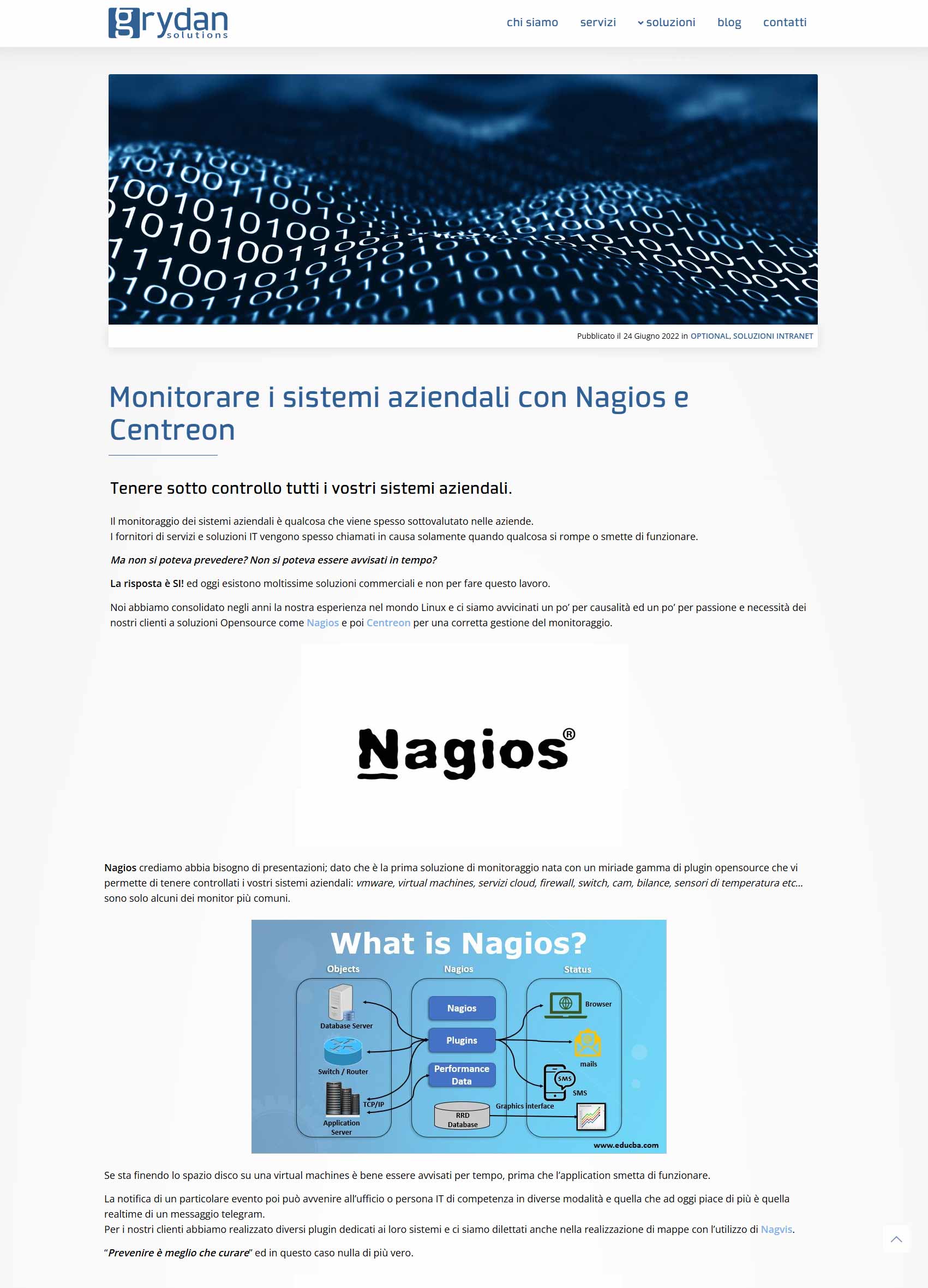 Blog WordPress con articoli e categorie tematiche