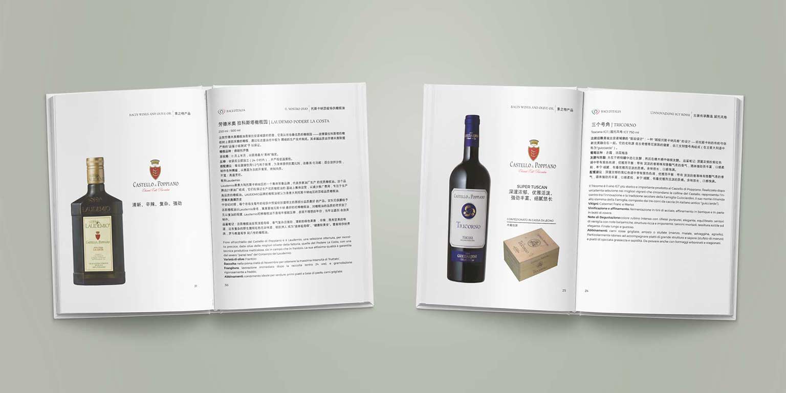 Baci d'italia communication design3D mockup wine catalog design