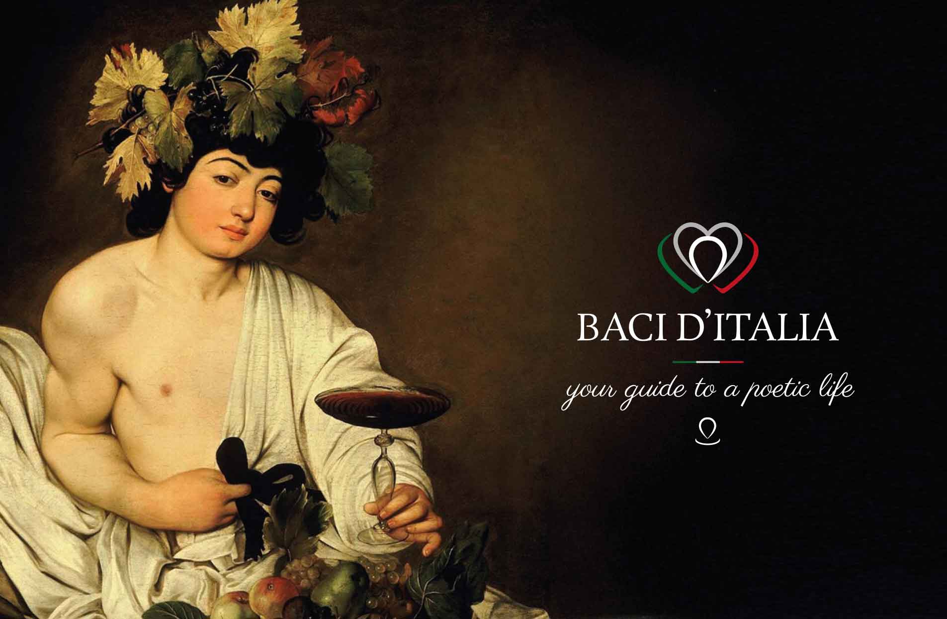 Baci ditalia logo design wine bacco caravaggio