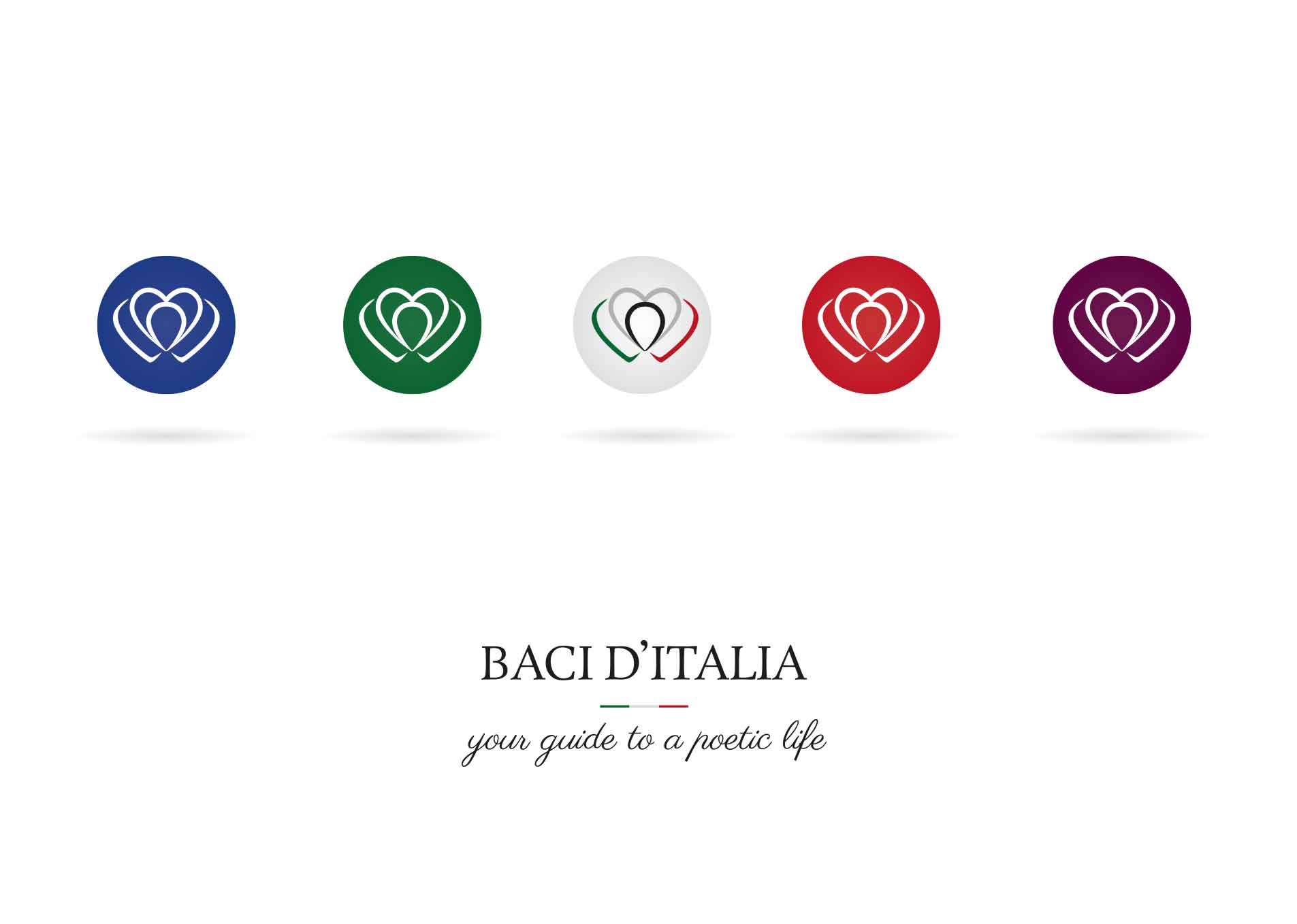 Baci ditalia logo design wine colors social icons