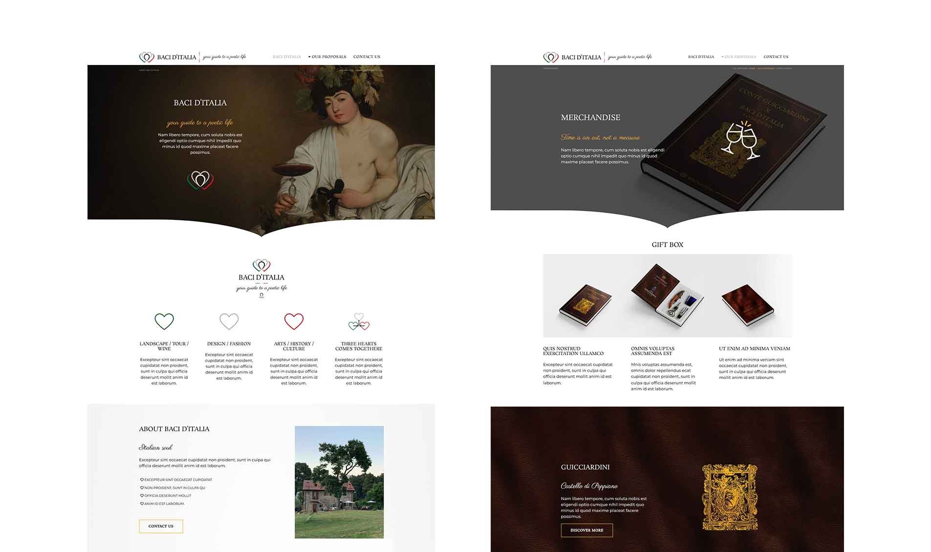 Baci ditalia wine brand caravaggio web design previews