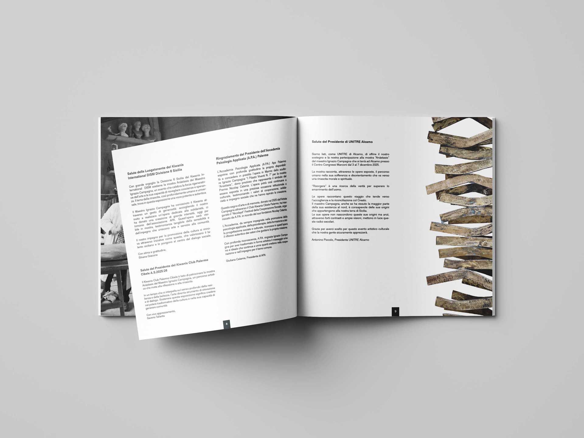 creation of catalog for sculptor artist exhibition