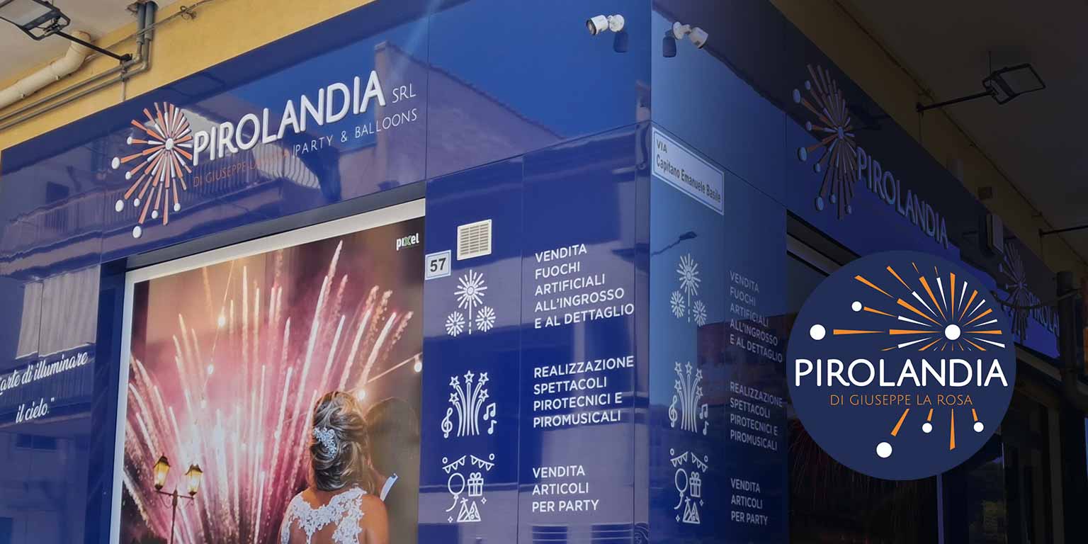 example of shop signage of a logo design for fireworks store