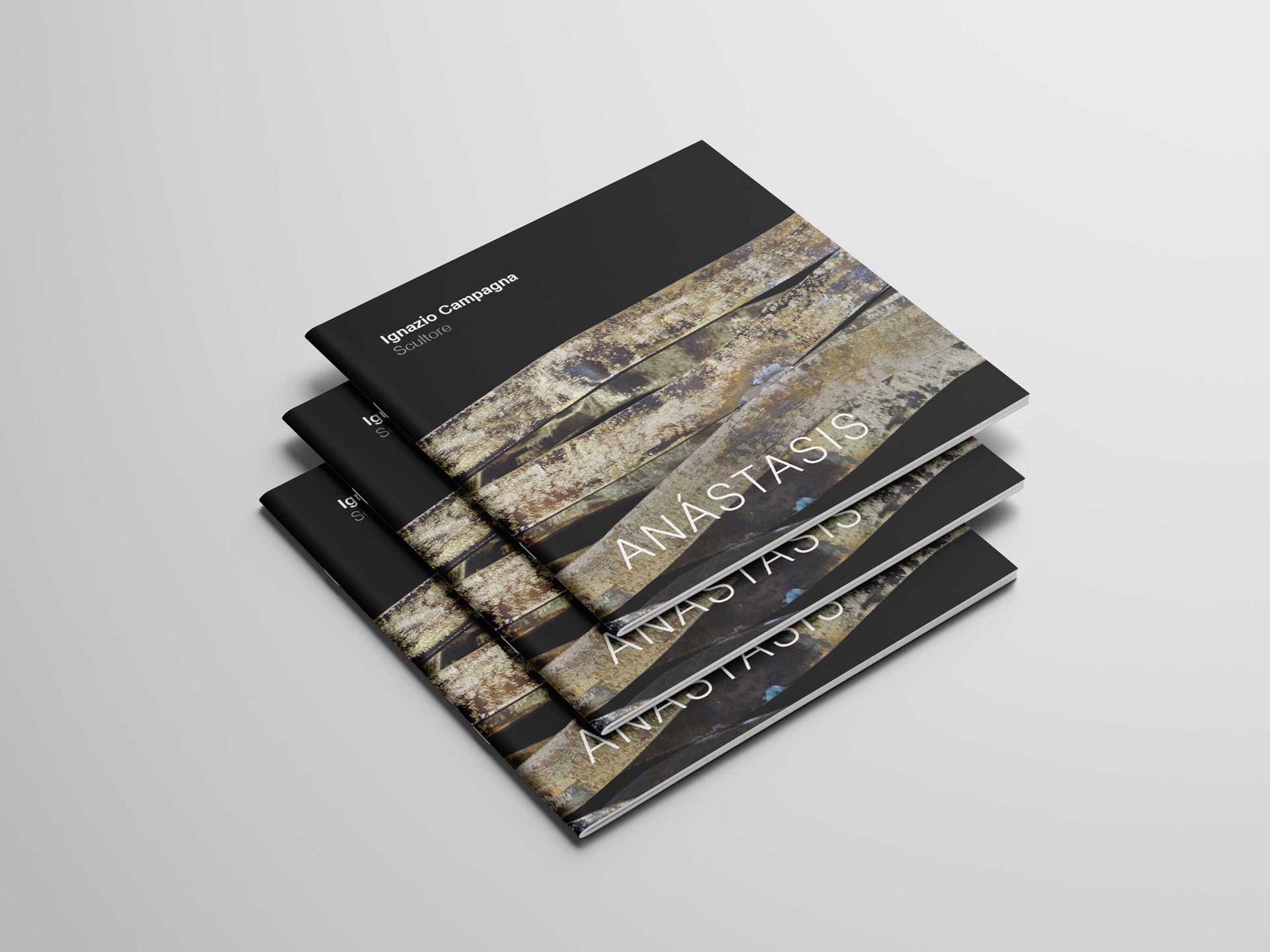realizzazione catalogo per mostra artista scultore