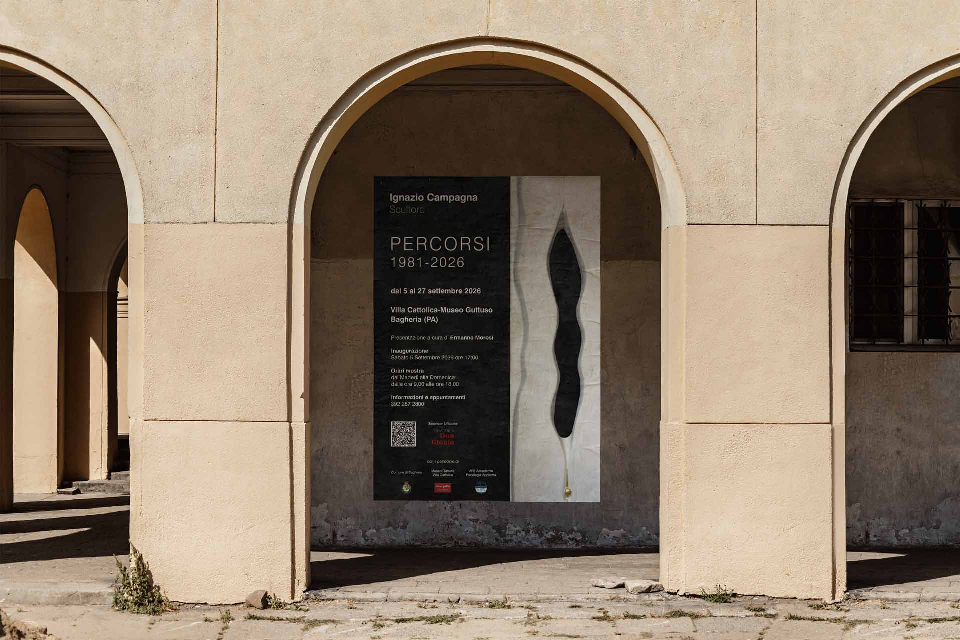 realizzazione locandine per mostra artista scultore