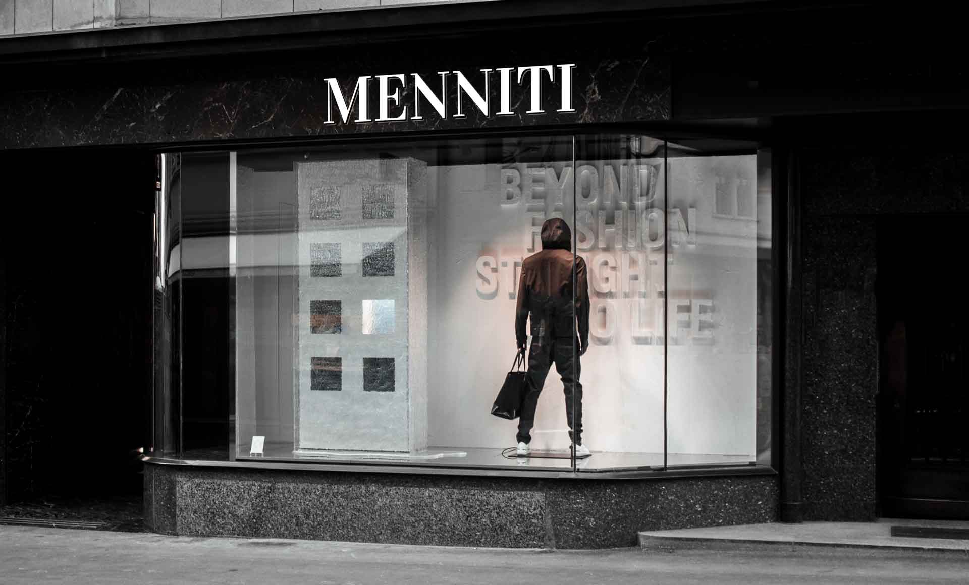Shop signage mockup brand identity clothing store