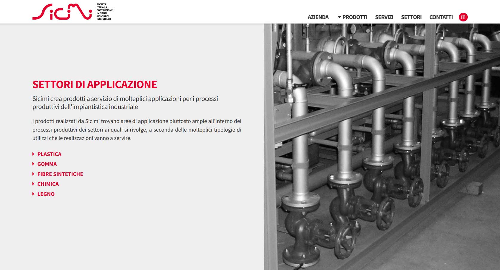 web design sito web azienda industriale