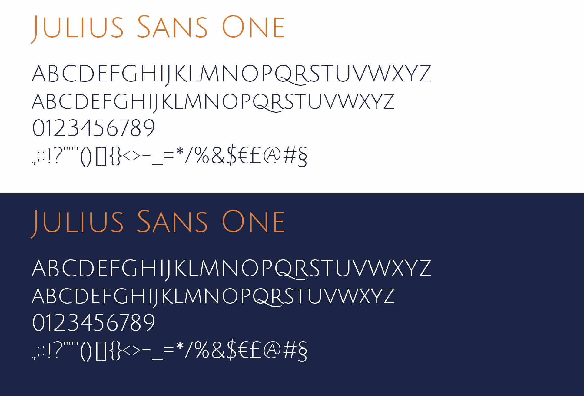 professional brand identity design typography Julius Sans One font