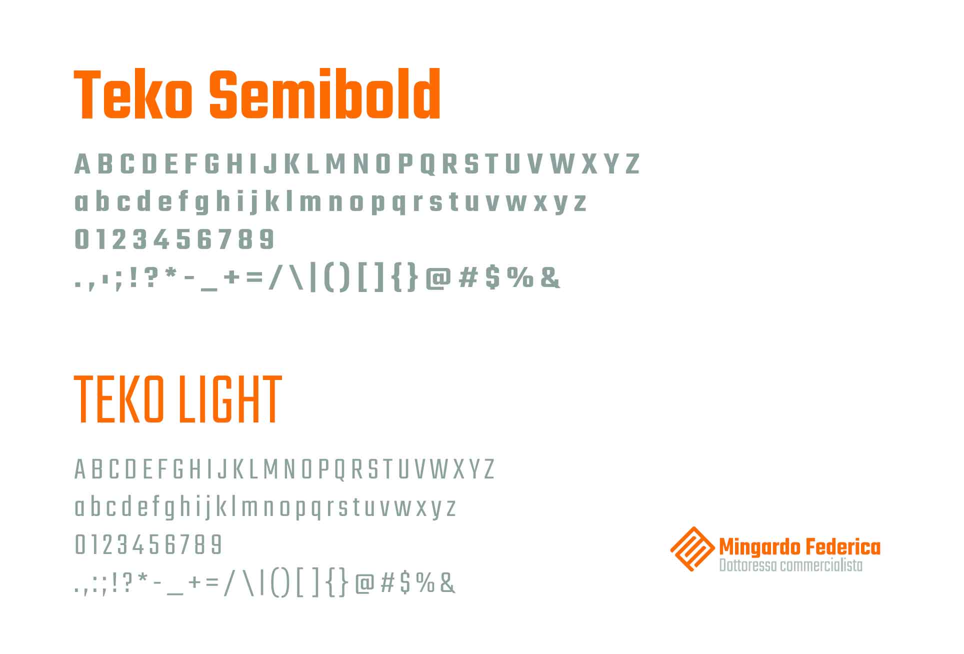 branding for accountant typography study font teko semibold light