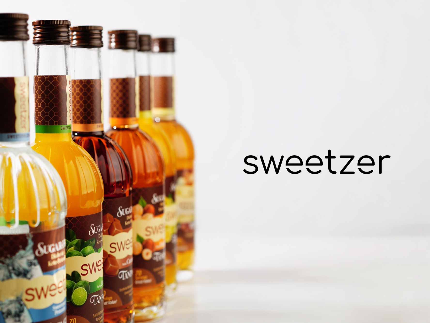 Sweetzer wordmark applied to sugar-free product packaging