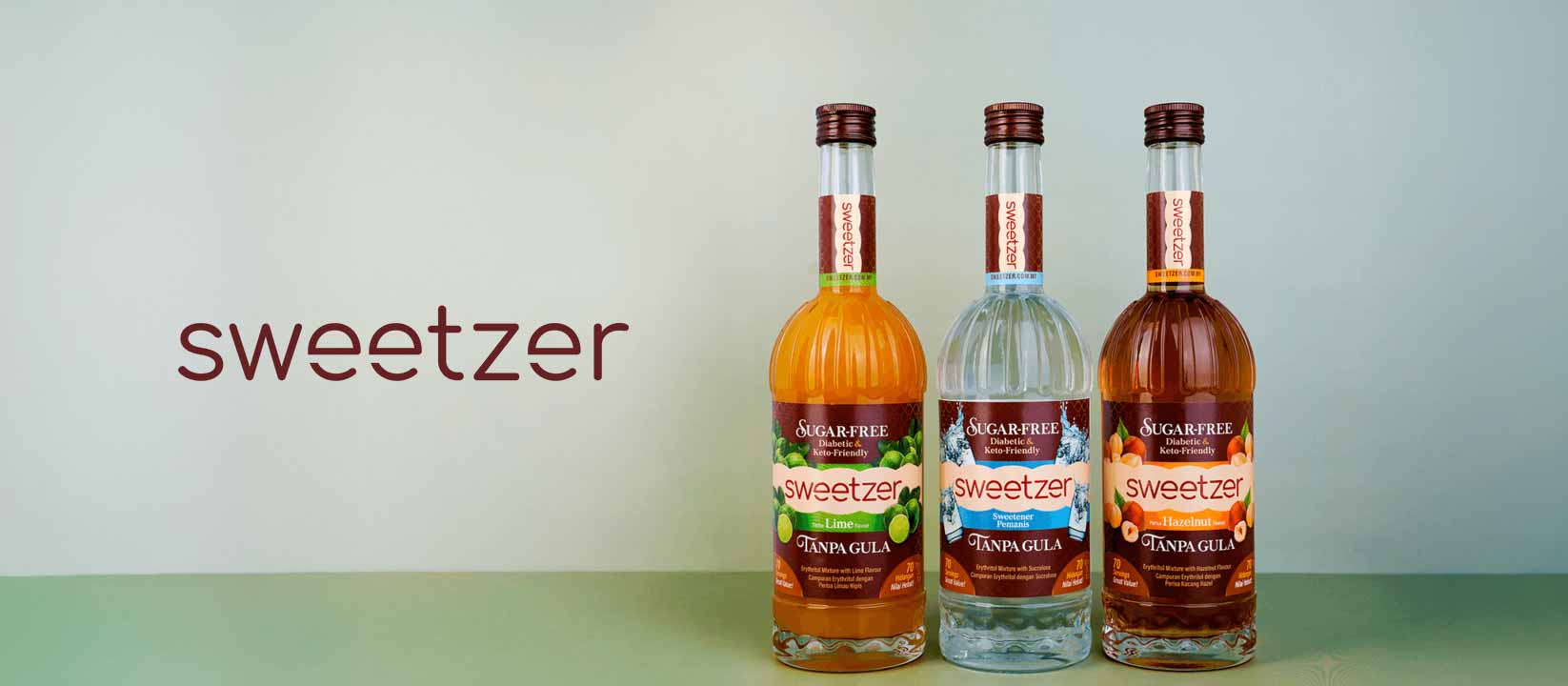 Sweetzer wordmark logo design for a sugar-free product